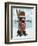 Black Labrador, Skiing-Fab Funky-Framed Premium Giclee Print