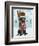 Black Labrador, Skiing-Fab Funky-Framed Premium Giclee Print