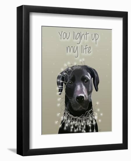 Black Labrador, You Light Up-Fab Funky-Framed Art Print