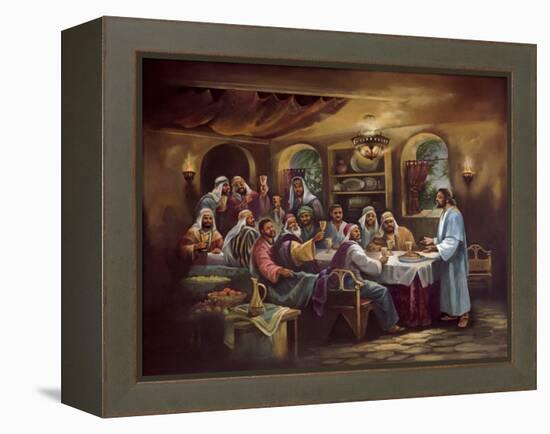 Black Last Supper-Bev Lopez-Framed Stretched Canvas