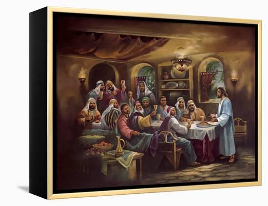 Black Last Supper-Bev Lopez-Framed Stretched Canvas