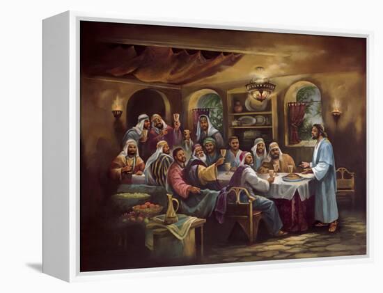 Black Last Supper-Bev Lopez-Framed Stretched Canvas