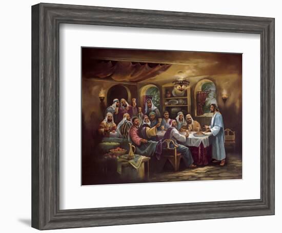 Black Last Supper-Bev Lopez-Framed Art Print