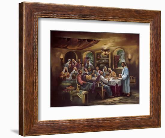 Black Last Supper-Bev Lopez-Framed Art Print