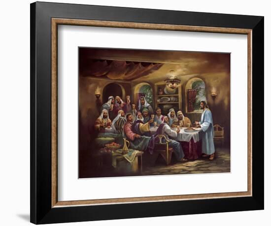 Black Last Supper-Bev Lopez-Framed Art Print