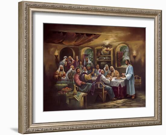 Black Last Supper-Bev Lopez-Framed Art Print