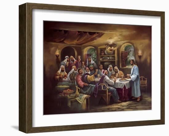 Black Last Supper-Bev Lopez-Framed Art Print