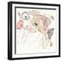 Black Line Poppies II Watercolor Neutral-Shirley Novak-Framed Art Print