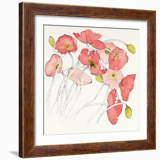 Black Line Poppies II Watercolor-Shirley Novak-Framed Art Print