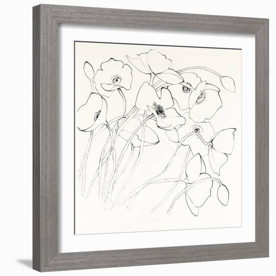 Black Line Poppies II-Shirley Novak-Framed Art Print