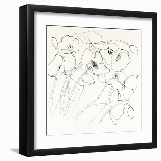 Black Line Poppies II-Shirley Novak-Framed Art Print
