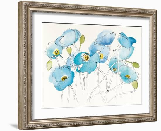 Black Line Poppies III Watercolor-Shirley Novak-Framed Art Print