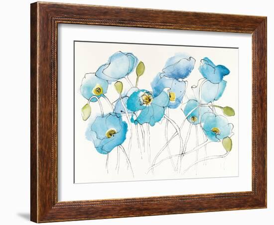 Black Line Poppies III Watercolor-Shirley Novak-Framed Art Print