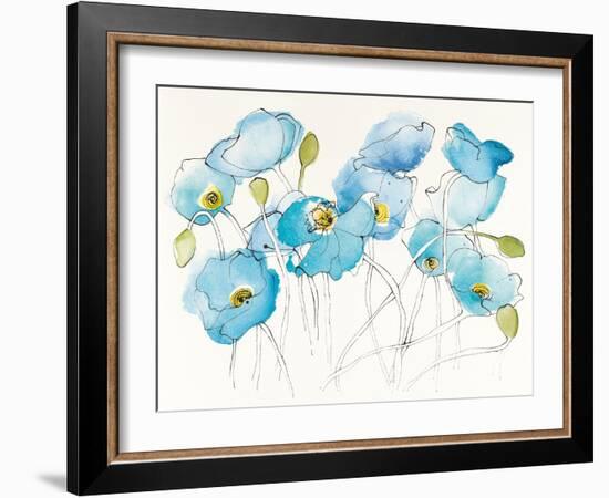 Black Line Poppies III Watercolor-Shirley Novak-Framed Art Print