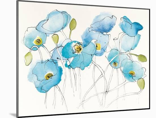 Black Line Poppies III Watercolor-Shirley Novak-Mounted Art Print