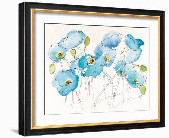 Black Line Poppies III Watercolor-Shirley Novak-Framed Art Print