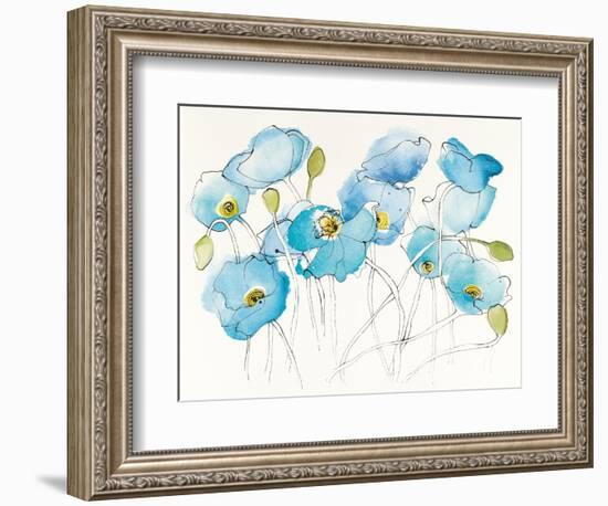 Black Line Poppies III Watercolor-Shirley Novak-Framed Art Print