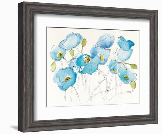 Black Line Poppies III Watercolor-Shirley Novak-Framed Art Print