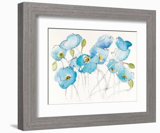 Black Line Poppies III Watercolor-Shirley Novak-Framed Art Print