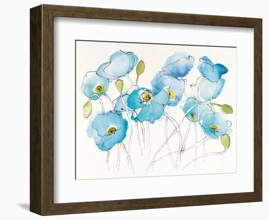 Black Line Poppies III Watercolor-Shirley Novak-Framed Art Print