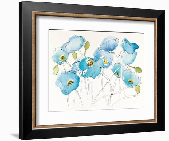 Black Line Poppies III Watercolor-Shirley Novak-Framed Art Print