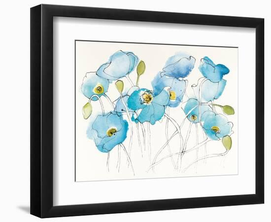 Black Line Poppies III Watercolor-Shirley Novak-Framed Art Print