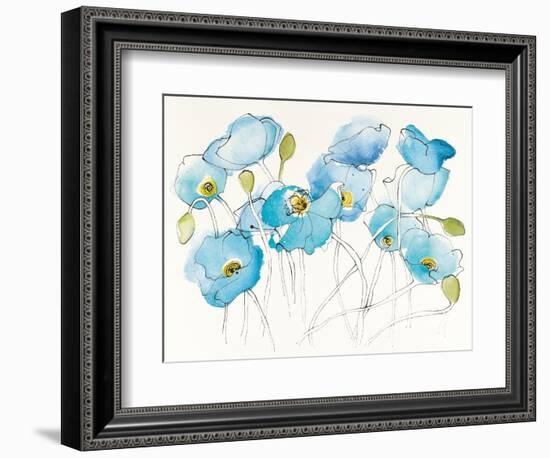 Black Line Poppies III Watercolor-Shirley Novak-Framed Art Print