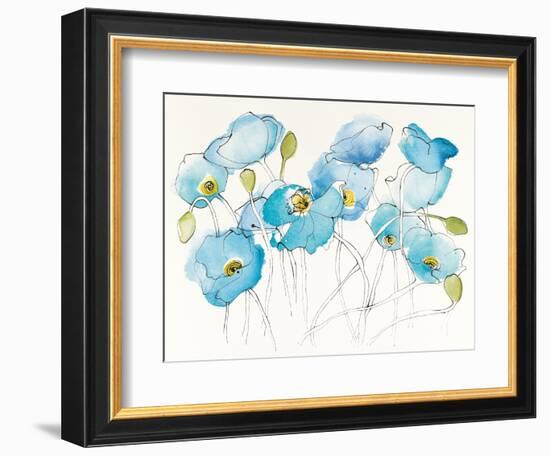 Black Line Poppies III Watercolor-Shirley Novak-Framed Art Print