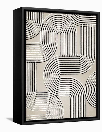 Black Lines X Lines, 2024-Parker Ross-Framed Stretched Canvas