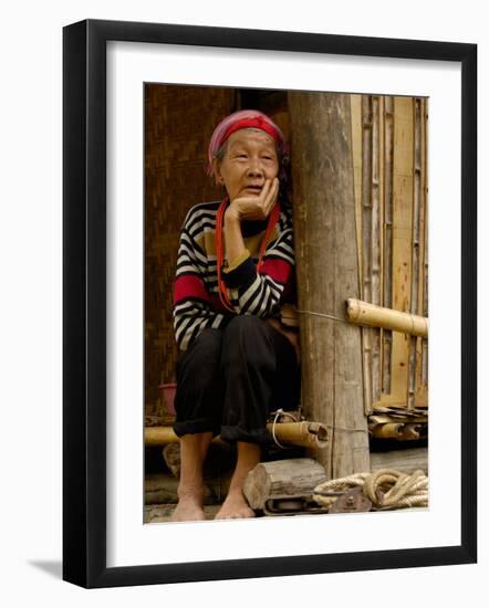 Black Lisu Woman near Fulong, Nujiang Prefecture, Yunnan Province, China-Pete Oxford-Framed Photographic Print