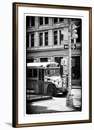 Black Manhattan Collection - School Bus-Philippe Hugonnard-Framed Photographic Print