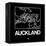 Black Map of Auckland-NaxArt-Framed Stretched Canvas