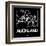 Black Map of Auckland-NaxArt-Framed Art Print