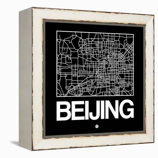 Black Map of Beijing-NaxArt-Framed Stretched Canvas