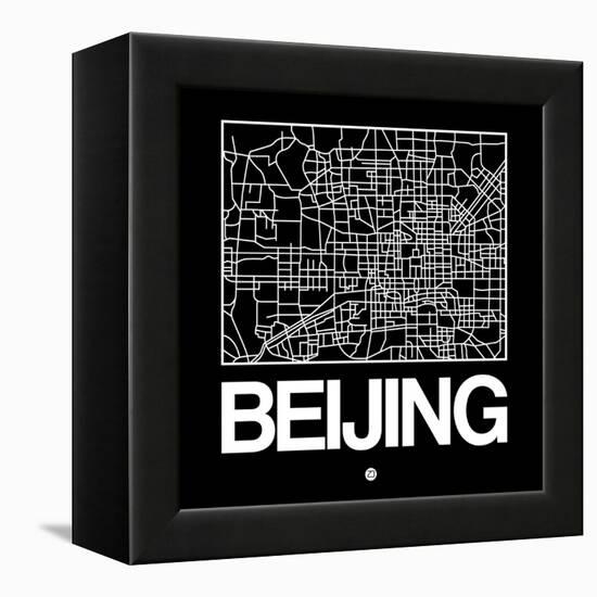 Black Map of Beijing-NaxArt-Framed Stretched Canvas