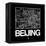 Black Map of Beijing-NaxArt-Framed Stretched Canvas