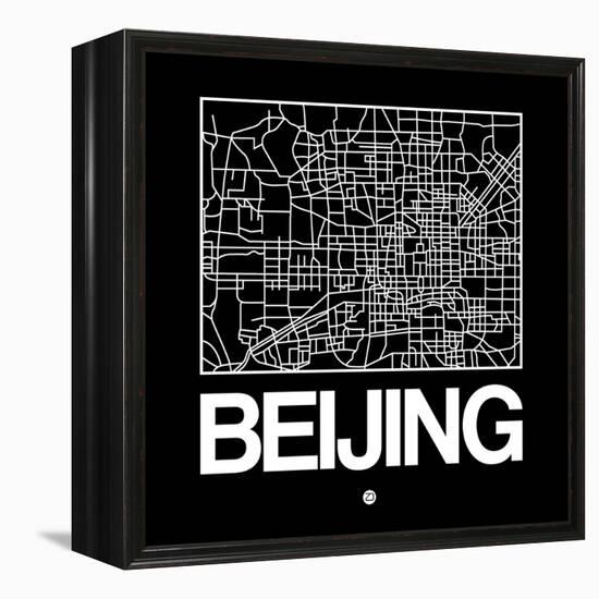 Black Map of Beijing-NaxArt-Framed Stretched Canvas