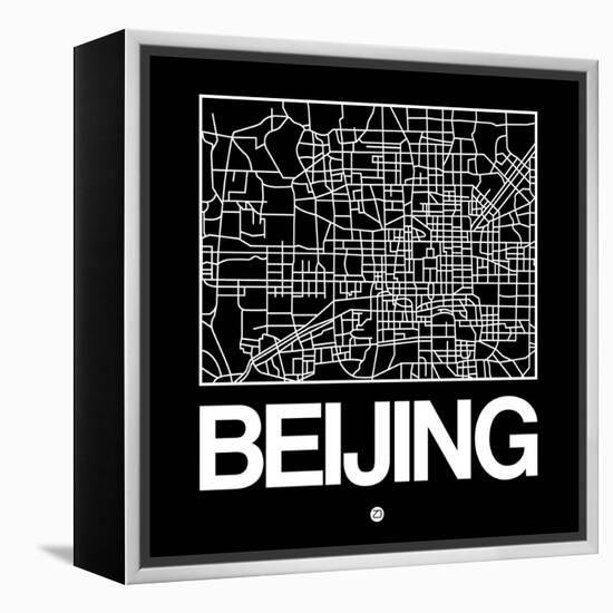 Black Map of Beijing-NaxArt-Framed Stretched Canvas