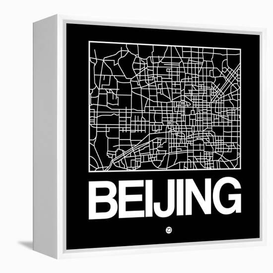 Black Map of Beijing-NaxArt-Framed Stretched Canvas