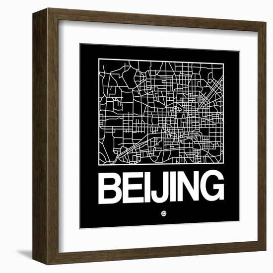 Black Map of Beijing-NaxArt-Framed Art Print