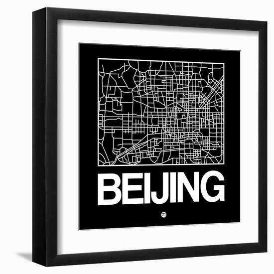 Black Map of Beijing-NaxArt-Framed Art Print