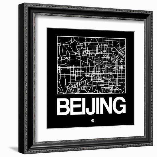 Black Map of Beijing-NaxArt-Framed Art Print