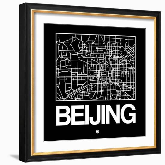 Black Map of Beijing-NaxArt-Framed Art Print