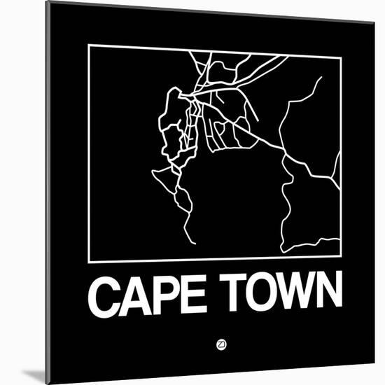 Black Map of Cape Town-NaxArt-Mounted Art Print