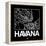 Black Map of Havana-NaxArt-Framed Stretched Canvas