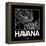 Black Map of Havana-NaxArt-Framed Stretched Canvas