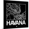 Black Map of Havana-NaxArt-Mounted Art Print