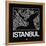 Black Map of Istanbul-NaxArt-Framed Stretched Canvas