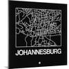 Black Map of Johannesburg-NaxArt-Mounted Art Print