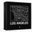 Black Map of Los Angeles-NaxArt-Framed Stretched Canvas